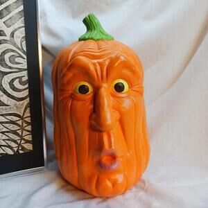 Vintage Scioto Ceramic Mold Pumpkin Jack O Lantern 12 Inch
